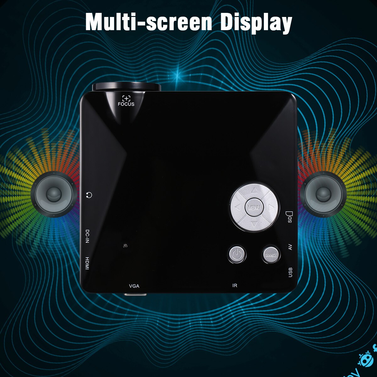 Excelvan bl -18 mini led projektor multimediedisplay understøtter 1080p smartphone bærbar dvd tv boks med hdmi vga av sd usb port