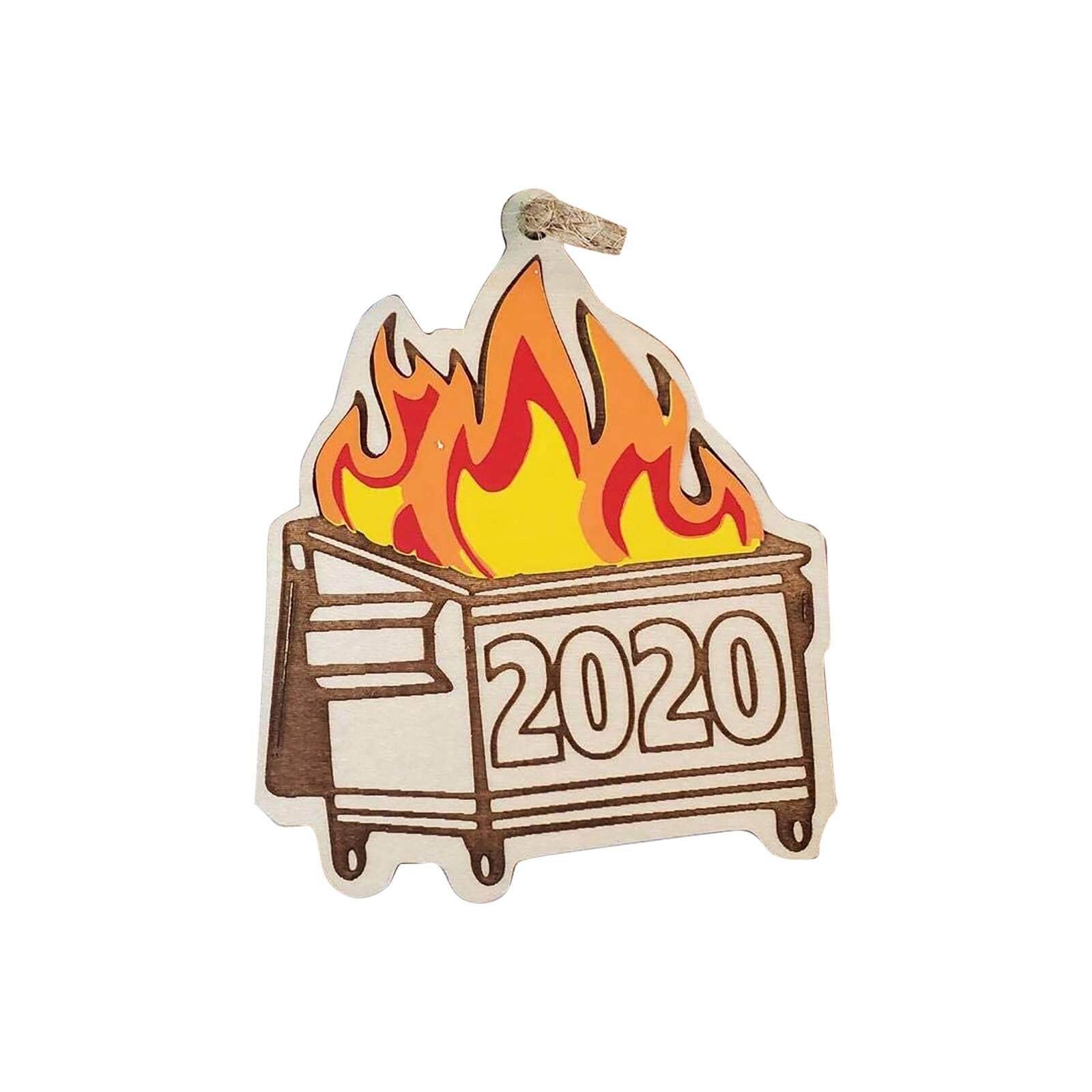 Dumpster Fire Christmas Ornament Christmas Tree Wooden Pendants Support And CY7