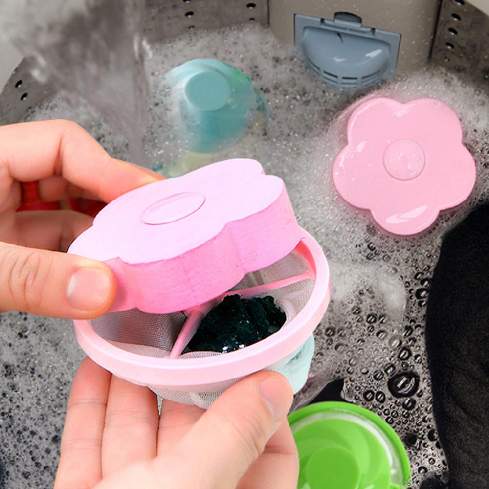 Floating Style Laundry Artifact Laundry Ball Flower Shape Mesh Filter Bag Floating Lint Hair Catcher Dirt Catch Washing Machine