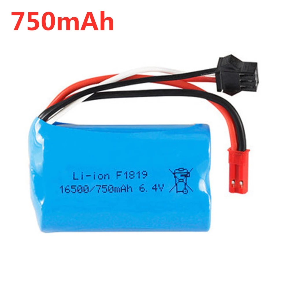 6.4v 500mah 750mah 800mah 1000mah Li-ion Battery for wltoys L959 18628 RC Car Boat Trucks Spare Parts: Blue