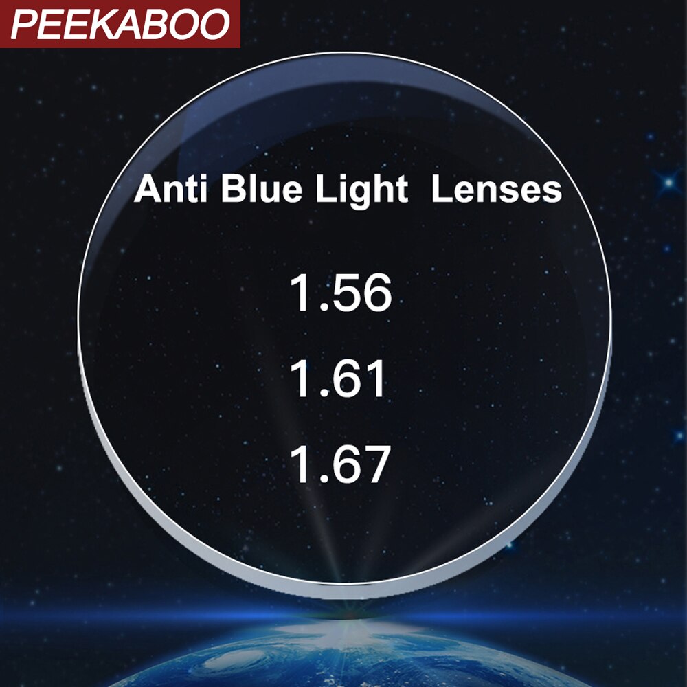 Peekaboo cr -39 harpiks anti blåt lys asfæriske recept briller linser klar nærsynethed hyperopi linse 1.56 1.61 1.67 1.74