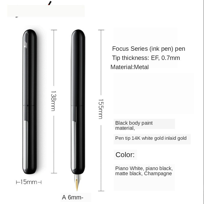 Premio Red Dot Design LM dialogo Focus 3 penna stilografica punta in titanio nero pennino EF moda scrittura inchiostro liscio penne retrattili