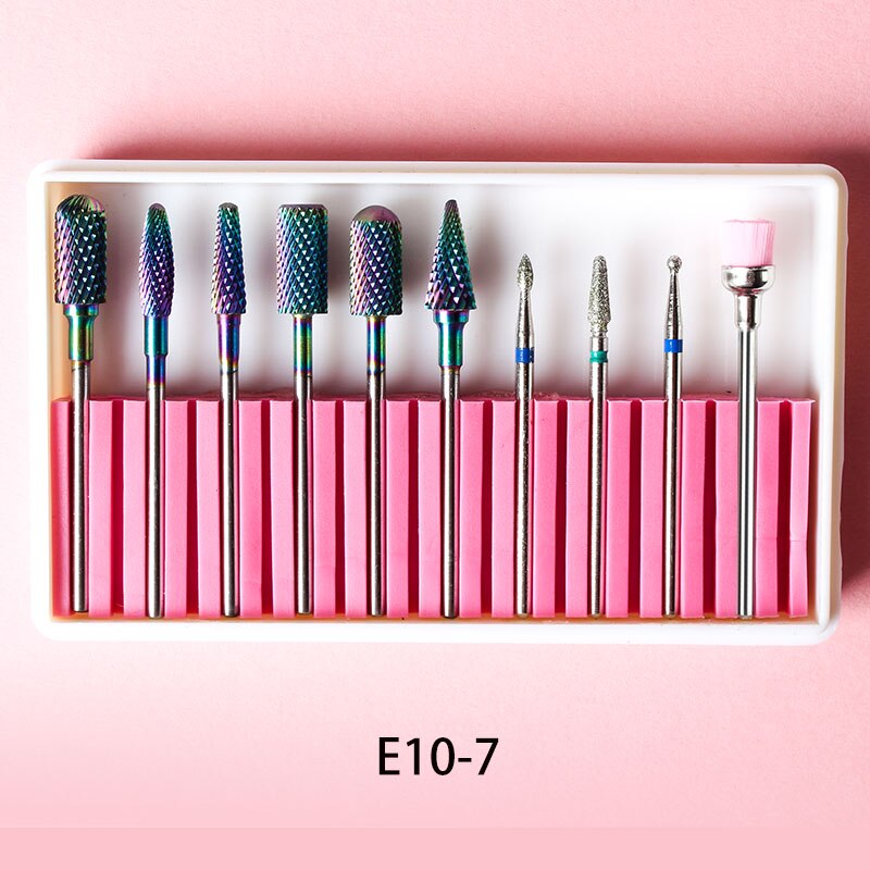 10Pcs/box Cone Tip Ceramic Electric Cuticle Clean Rotary Manicure Sander Tool Grind Head Mill Cutter Pedicure Nail art Drill Bit: 7