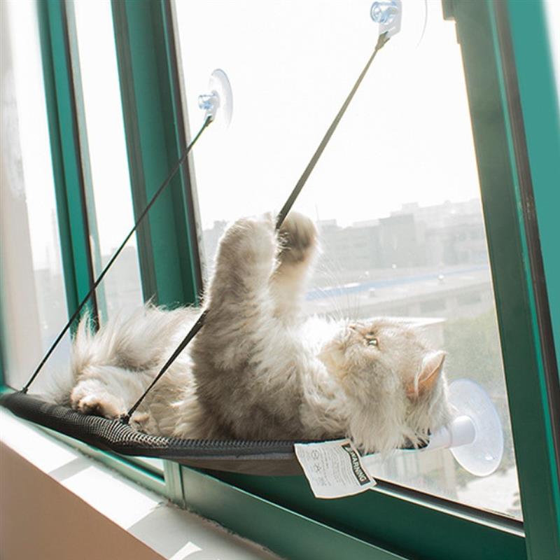 Cat Bed Window Mounted Cat Hammock Bed Pet Seat Super Suction Cup Hanging Lounger Soft Warm Bed For Cats Small Dogs Rabbits