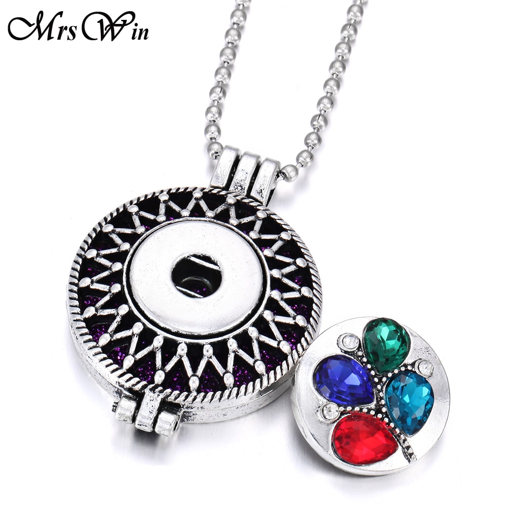 neue Snap Schmuck Halsketten Aroma Parfüm Aroma Diffusor Medaillon Anhänger Halskette Fit 20mm 18mm Druckknopf Schmuck