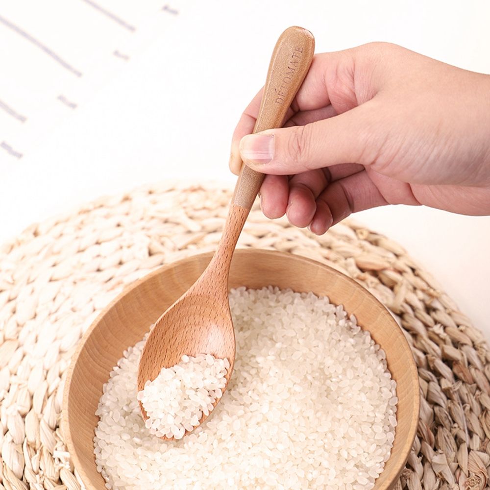 1Pcs Wooden Spoon Coffee Dessert Home Kitchen Utensils Rice Tea Honey Cooking Dining Tableware Teaspoons Kitchen Tools