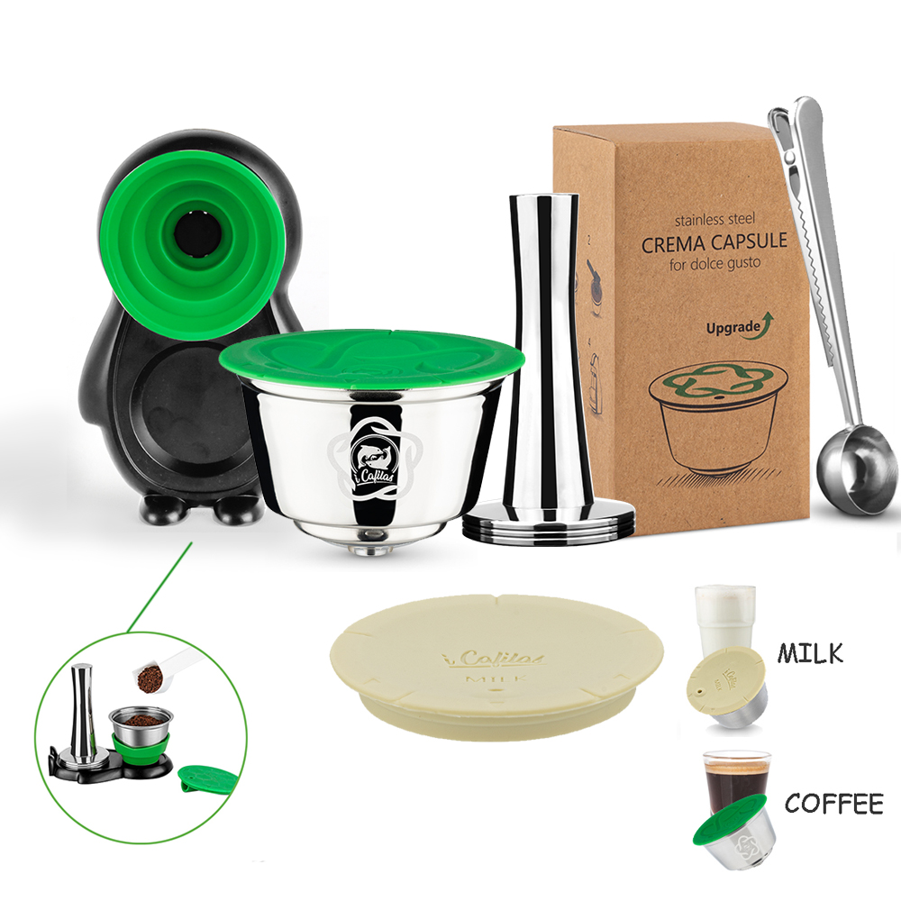 Capsule di caffè ricaricabili riutilizzabili per Dolce Gusto Maker Nespresso Caffè espresso e cialde filtro per il latte Accessori per caffè