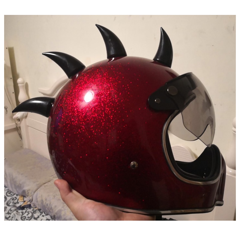 Motorrad Helm Hörner Motorrad Helm Teufel Horn Moto-Cross Volle Gesicht aus Straße Helm Dekoration Helm zubehör