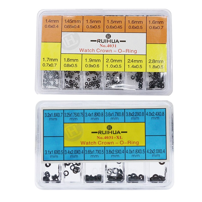 Watch Crown Gasket Seal Assort Size Waterproof Watch Crown O Ring Seal Washer Watch Parts Repalcement for Watchmakers: 2 Boxes