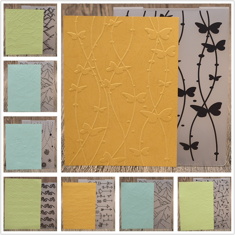 Linje blomst sommerfugl vintreet plast preging mappe sjablong mal for scrapbooking papir gratulasjonskort fotoalbum dekorasjon