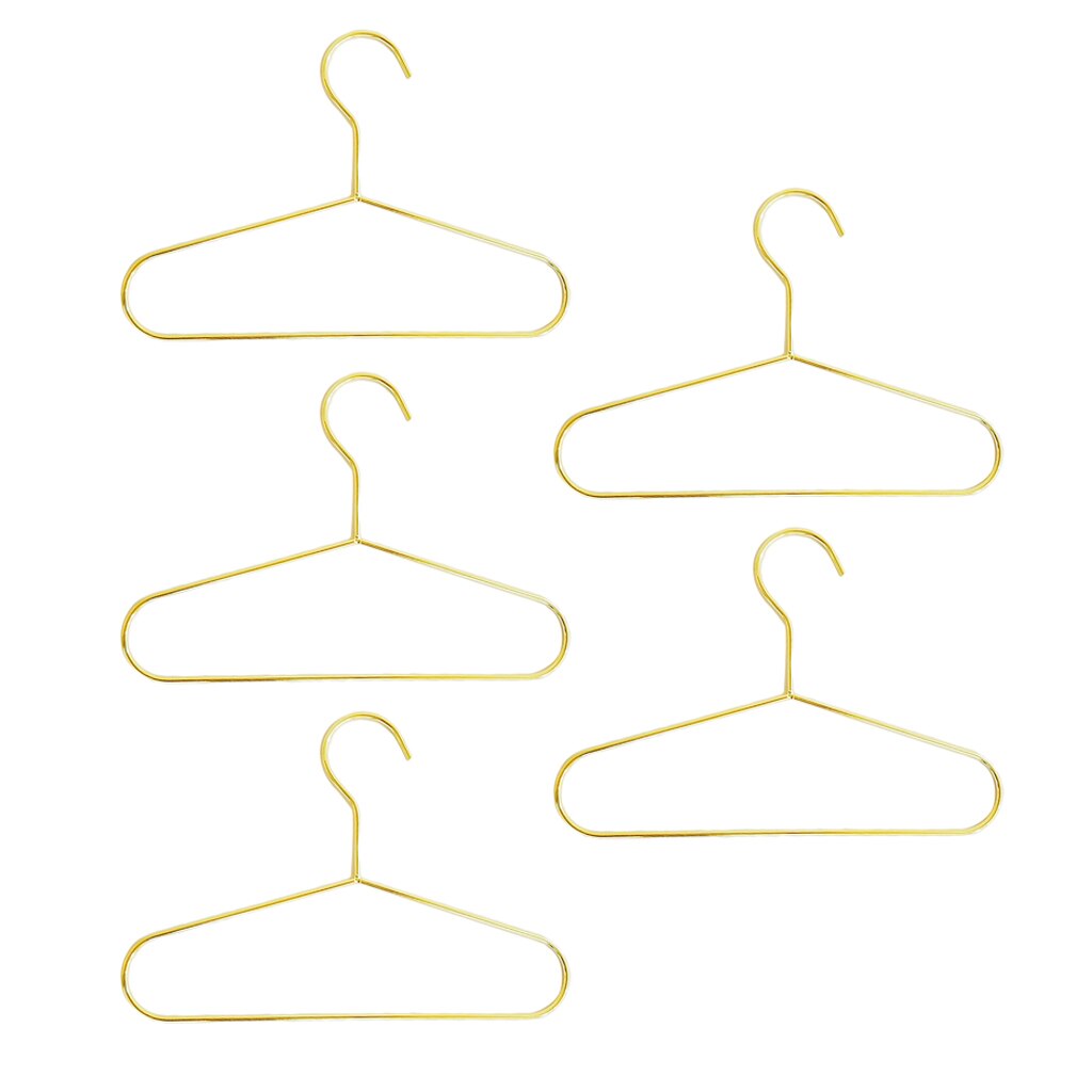 5 stk. 25cm guldstærke metaltrådbøjler børnebøjlebøjler, børnebøjle, klædebøjler (5 stk / lot)