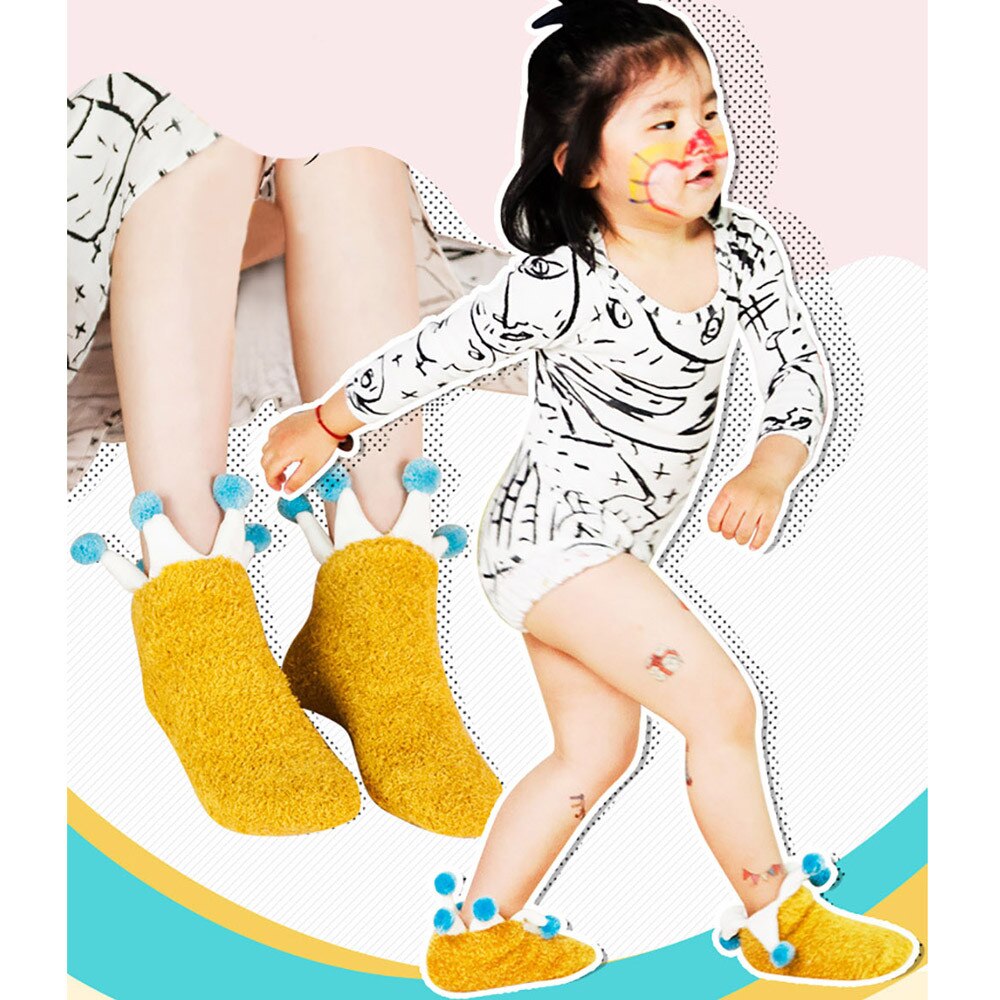Chaussettes unisexe pour bébés garçons et filles | Chaussettes de princesse, couleur corail, velours et choc, pour le sommeil , de noël