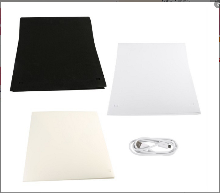 Z40 mini vikbar lightbox led ljus soft box fotoljus tält kit fotografering studio softbox 2* bakgrund box 20cm*24cm*24cm
