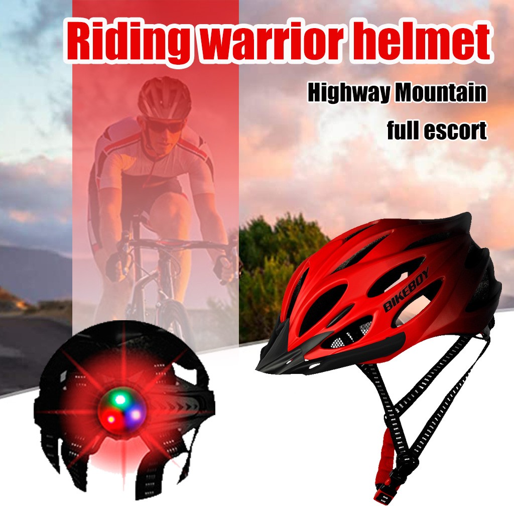 Casco de ciclismo Unisex con luz bicicleta ultraligero casco Intergrally moldeado bicicleta de carretera de montaña bicicleta MTB casco seguro hombres mujeres