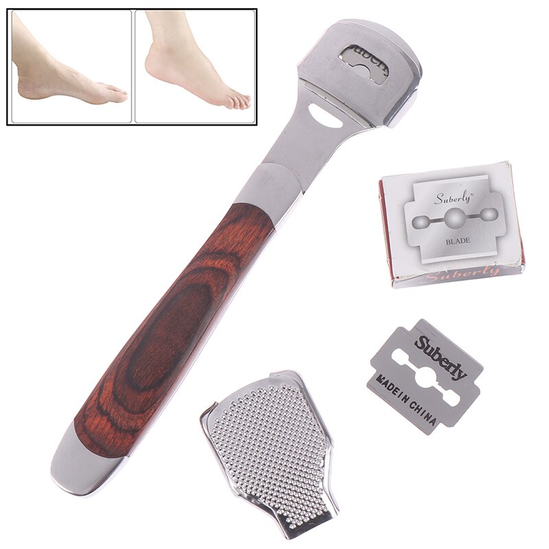 Foot Clean Scruber Foot Corn Callus Removal Foot Scraper Pedicure Tools Hand Foot File Set Corn Remover+ Blade Dead Skin Rub