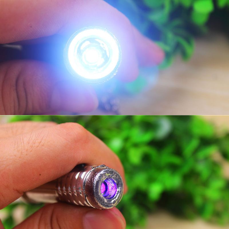 2in1 Mini Flashlight Detector UV Light Keychain Kids Toy