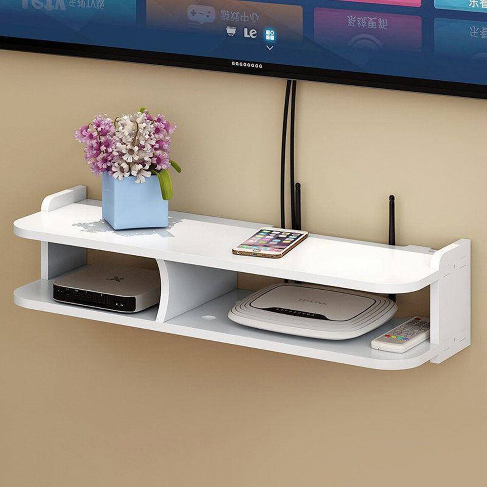 Punch-free living room TV wall set-top box rack router storage box wall hanging decorative partition bedroom