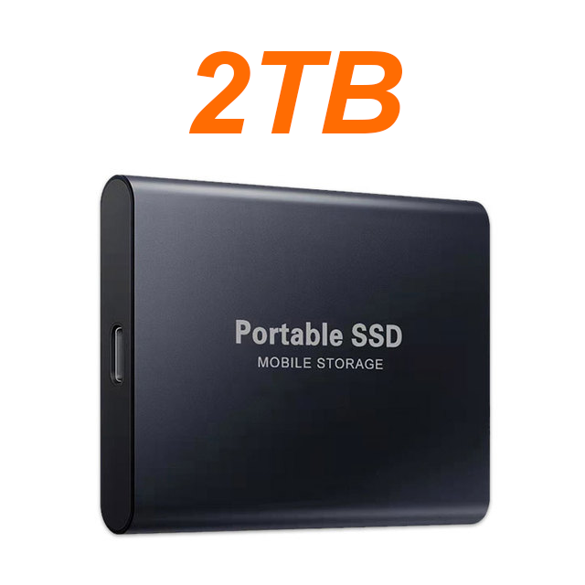 Bærbar ekstern harddisk 1tb støjsvag solid state-drev 2tb 4tb mobil disk højhastigheds-ssd til pc, bærbar computer, hjemme og kontor: Grå