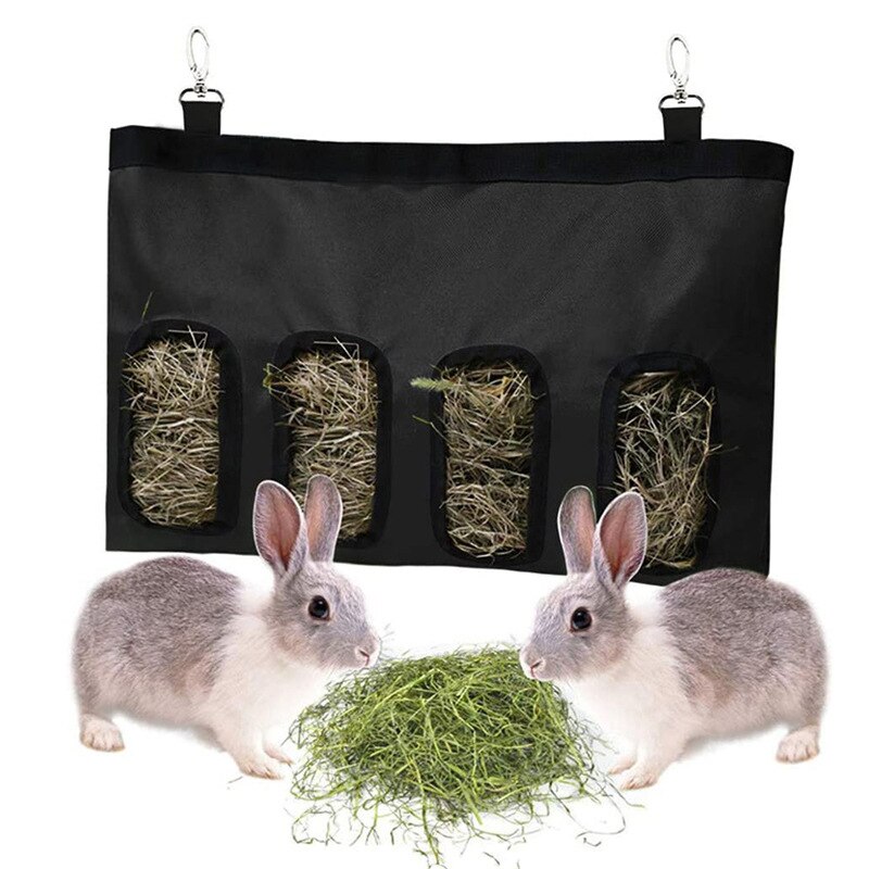 Kaninchen Heu Zubringer 4 See Kaninchen Heu Ballen Heu Gras Lagerung Tasche mit Hängenden Haken Ebene Zubringer Tasche