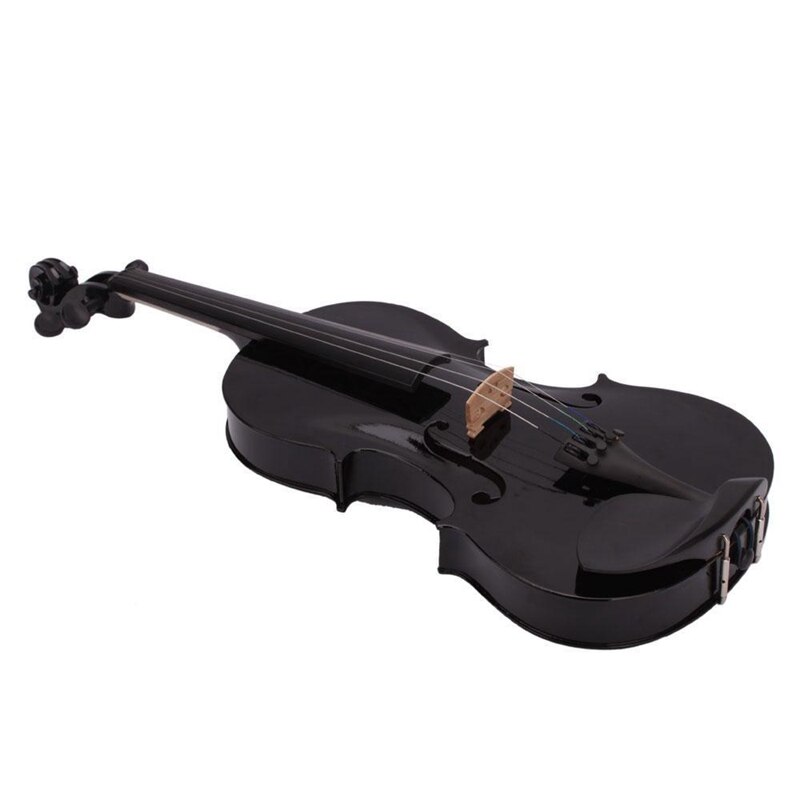 Violín acústico de tamaño completo, violín negro con colofonia de arco, 4/4: Default Title