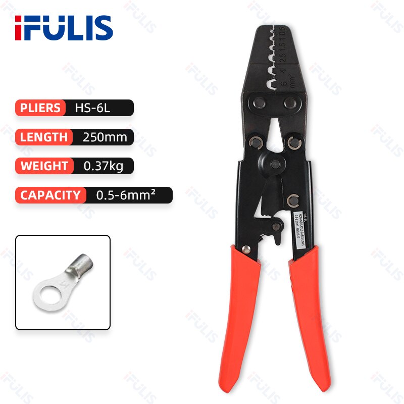 Japanese Multi-functional Crimping Tool Plier Pliers Pressure Clamp Crimper Crimp Electrical For Ferrule Hand Mini Small: HS-6L