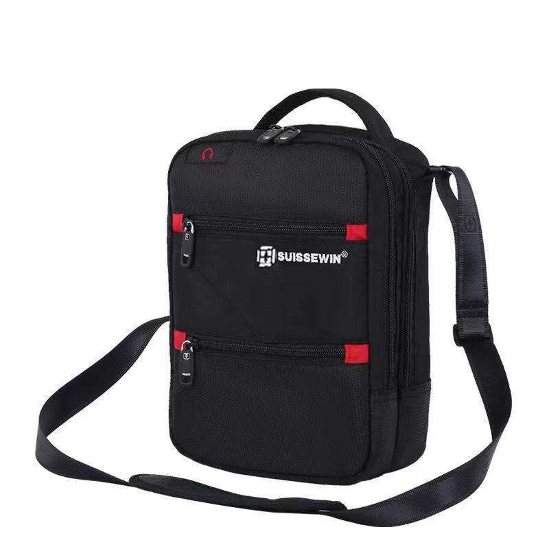 Zwitserse Schoudertas Leisure Aktetas Kleine Messenger Bag Voor 9.7 &quot;11&quot; Tabletten En Documenten Heren Zwarte Handtas crossbody Tas: 1025