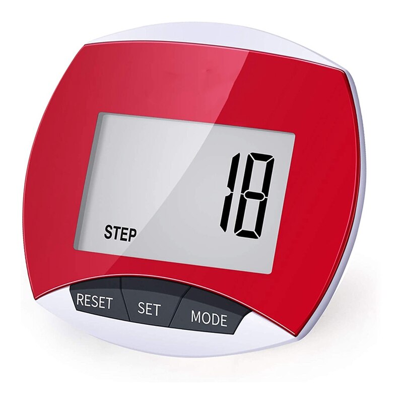 Best Pedometer, Simply Operation Walking Running Pedometer with Calories Burned and Steps Counting: Red