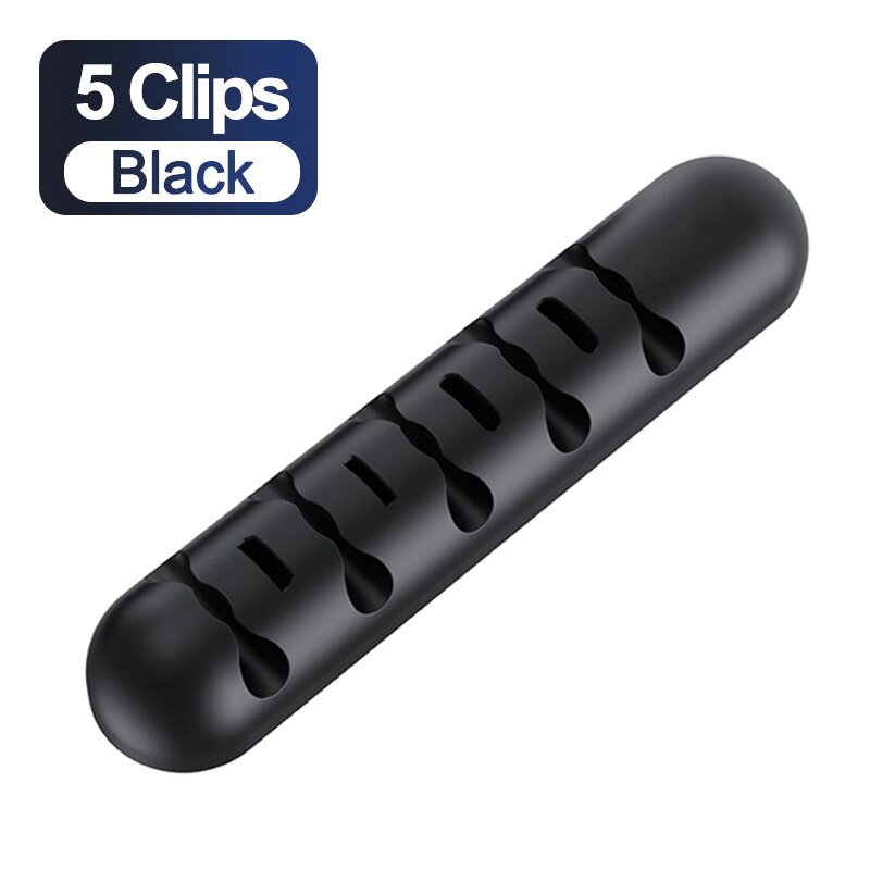 Kabel robić ładowarki USB Organizer przewód robić zarządzania kablami klip robić ładowania oplot na kable klipsy robić myszy przewód słuchawkowy organizer: B-5 clips czarny