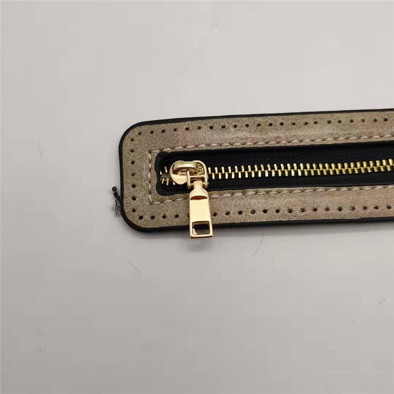 1 pz cerniera fai da te personalizzata per Hardware borsa tessuta accessori cerniera in pelle PU vestiti borsa tessuta accessori per il cucito di alta qualità: dark khaki