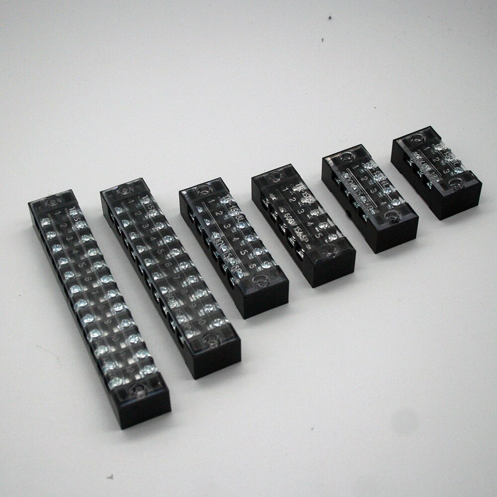 TB-1503/1504/1506/1508/1510/1512 Dual Row Strip Screw Terminal Block 15A 600V Fixed Wiring Board wire connector