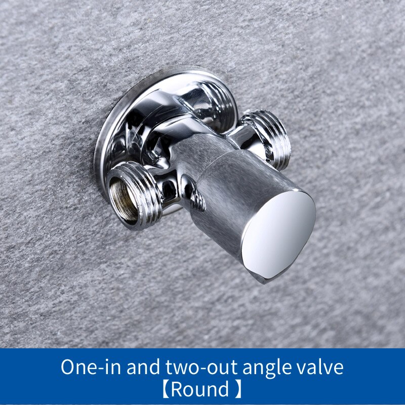 Massief Messing 1 In 2 Out Driehoek Klep Wall Mount Badkamer Wc Kraan Hoek Schakelaar G1/2 "Buitendraad Afsluiter: Round Style