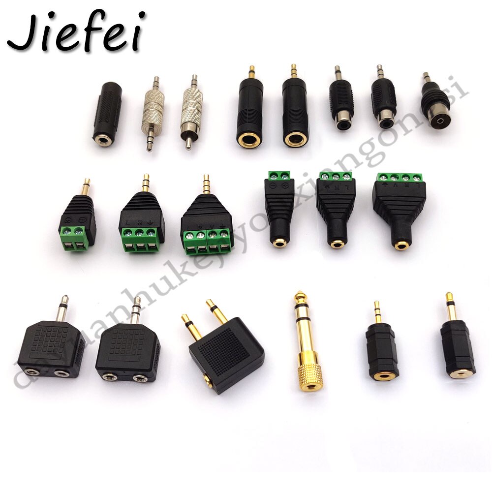 Ljudadapter 3.5mm Hane/Hona till RCA, 2.5mm, 3.5mm, 6.35mm - Mono/Stereo AV CCTV Kontakt