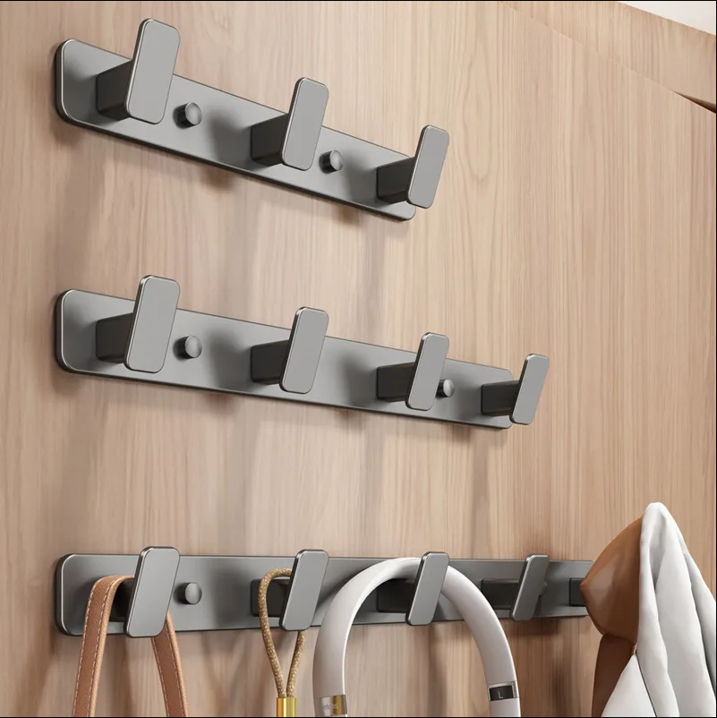 Coat Hook Wall Rack Hanger - Black Coat Rack with Hooks Wall Hooks for Hanging Hat Key Bag Towel Wall Mount Coat Rack