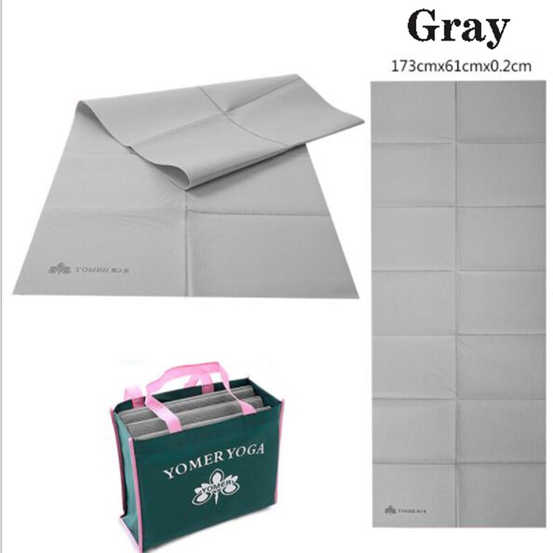 Faltbare yogamatte, fitnessgerät, tragbare reisematte, rutschfeste übungsmatte für alle arten von yoga- und pilates-bodenübungen: Hellgrau 0.2cm