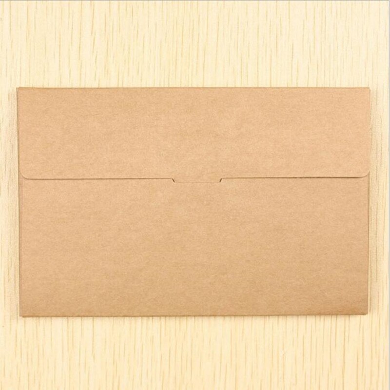 10PCS/lot Cute middle hollowed folded envelope box Kraft paper Greeting Card Packaging Bag: Brown Color