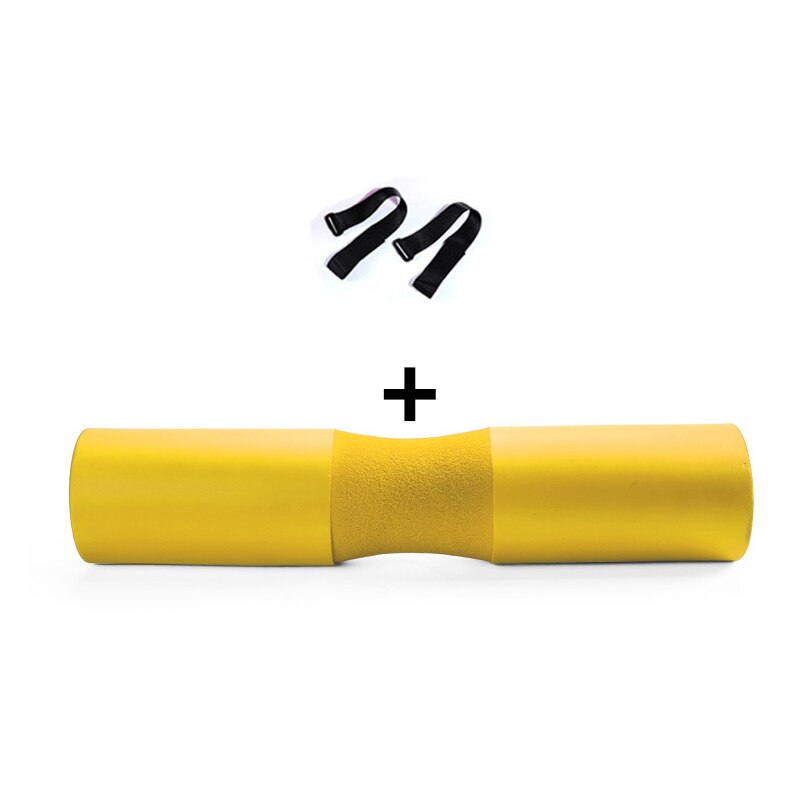 Power guidance barbell squat pad/vægtløftning polstret nakke &amp; skulderbeskyttelsespude - til stang, hoftestød 45*9cm: Gul uden logo