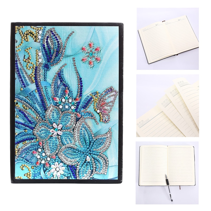 A5 Notebook DIY Special Shaped Diamond Painting Notebook Butterfly flower Diary Book Embroidery Diamond Cross Stitch