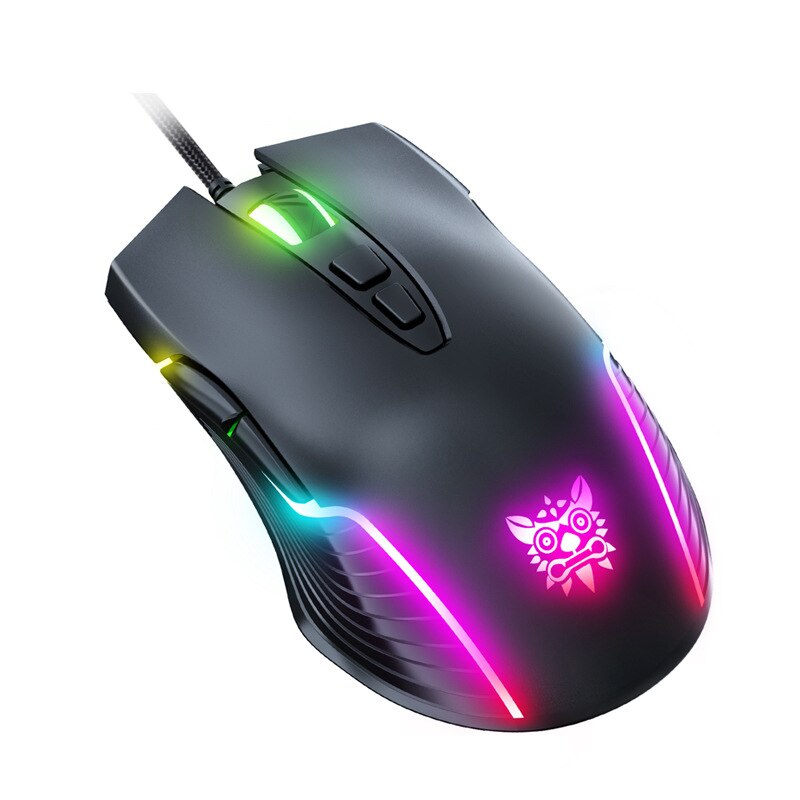product Onikuma cw905 pink girl gaming mouse wired mechanical game dedicated RGB computer mouse 6-speed DPI: black