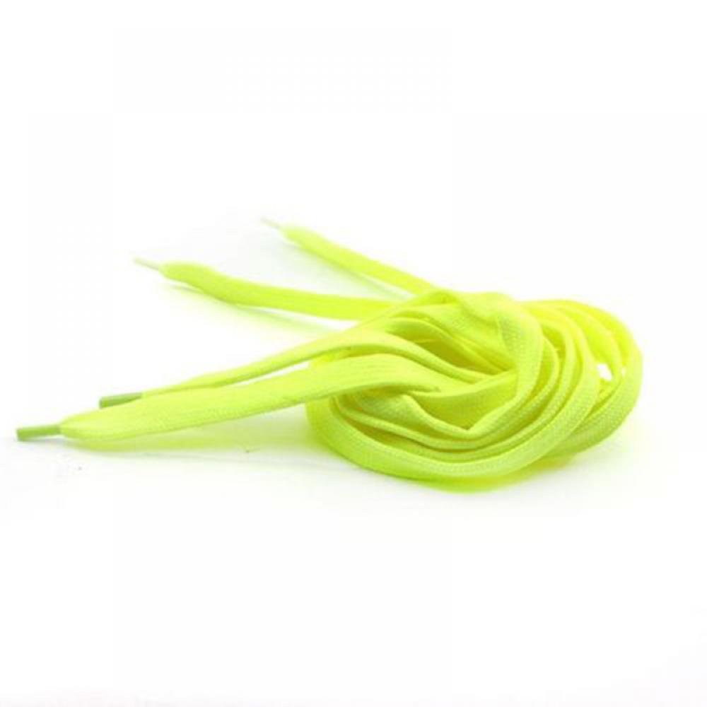 Cordones planos de poliéster, 6 colores, 110 cm, para zapatillas deportivas, para hombre y mujer, , 1 par: fluorescent yellow