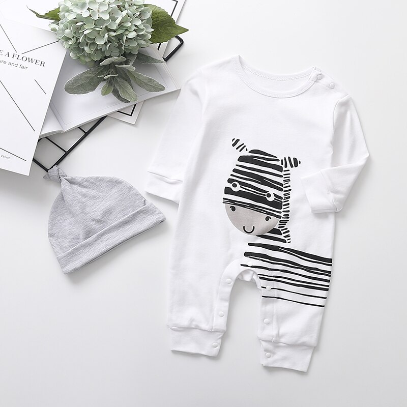 Herbst Karikatur jungen Kleidung Langarm Baby Strampler Neugeborenen Baumwolle Baby Mädchen Gesamt Kleinkind Kleidung + Hütte Pinguin stil