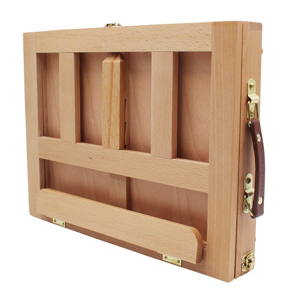 Portable Desk Easel Box Folding Table Wooden Easel Adjustable Positions with Storage Drawer for Students Adults Art Supplies