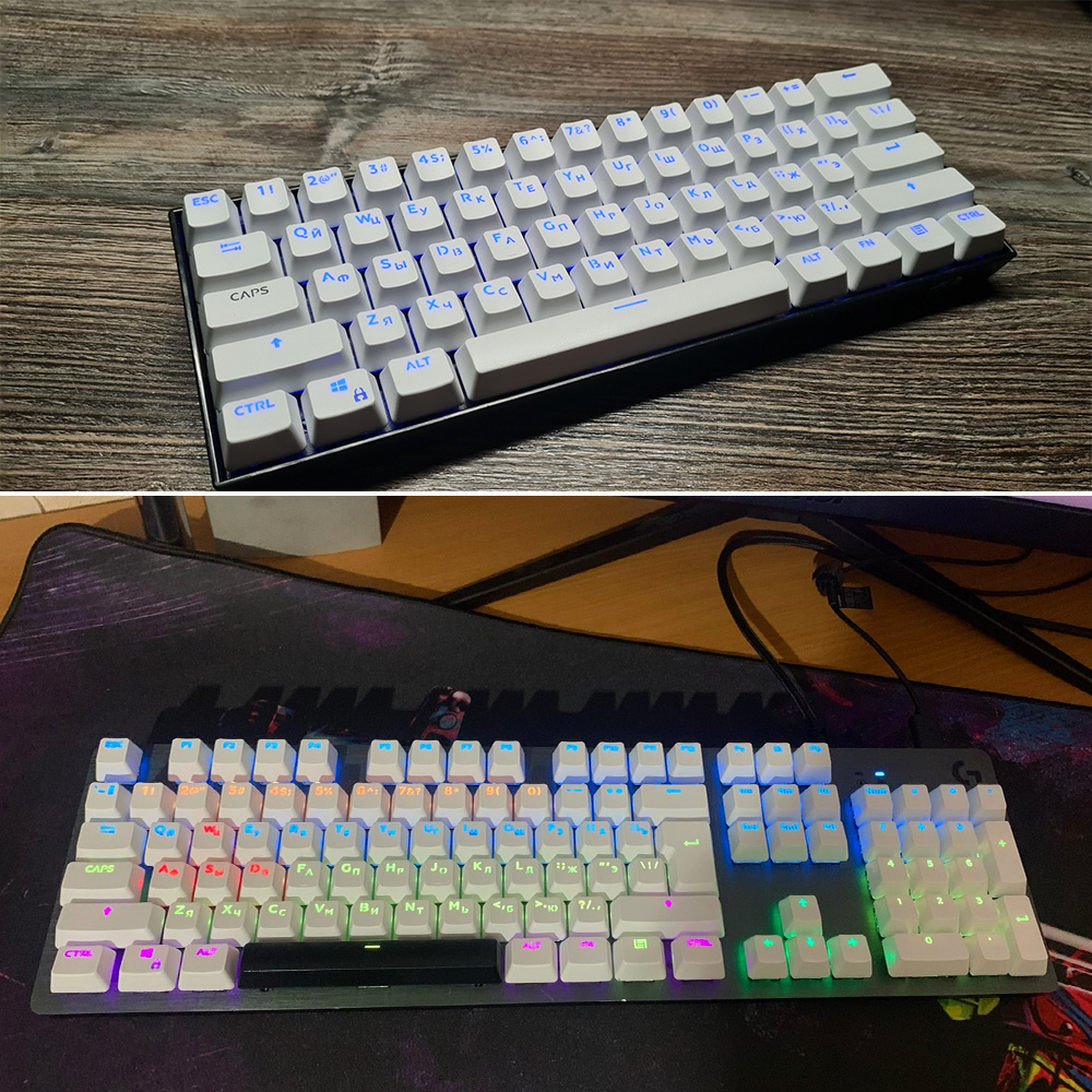 104 Keys Keycaps OEM Highly RGB Backlit Mechanical Keyboard Keycap Spanish Arabic Russian French Korean German Thai Portuguese
