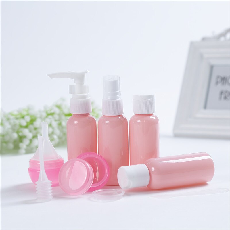 Set di bottiglie da viaggio da 1 Set Mini trucco cosmetico crema per il viso bottiglie per vaschette Spray per pressatura in plastica Kit da viaggio accessori