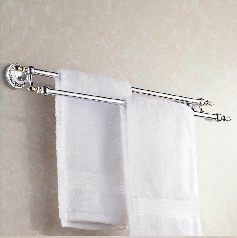 de porcelana azul y blanca cromada de cerámica (60 cm), toallero individual, toallero, toallero, accesorios de baño 7015