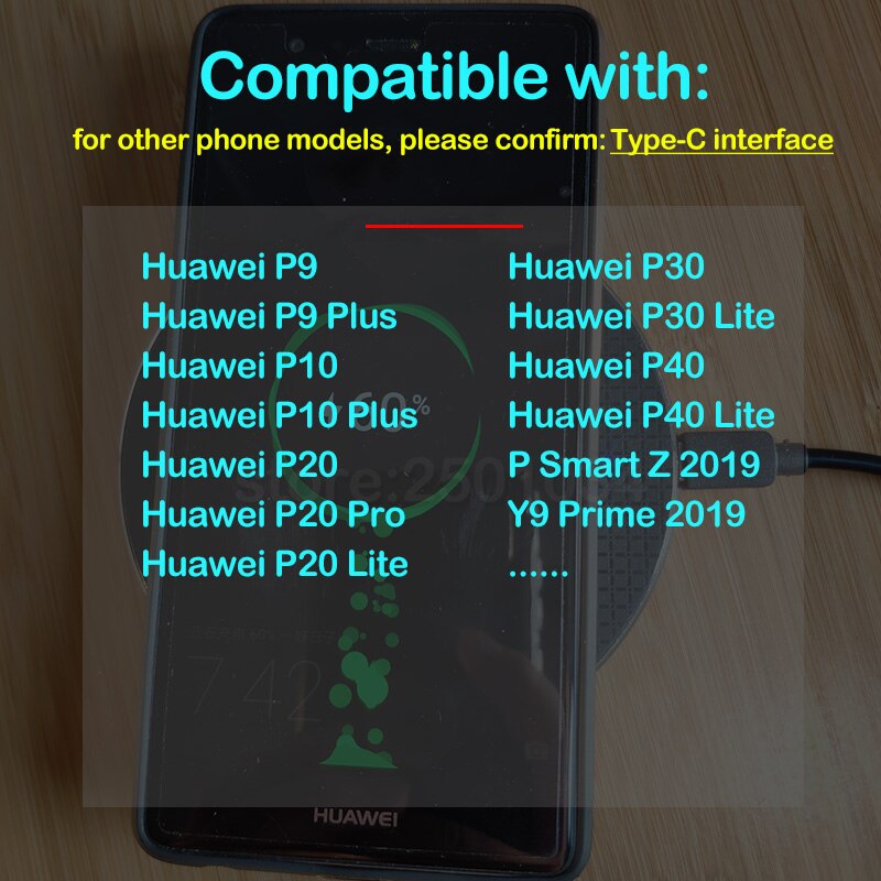 Qi de carregamento sem fio para huawei p9 p10 p20 p30 p40 lite pro plus p inteligente z carregador sem fio + usb tipo c receptor