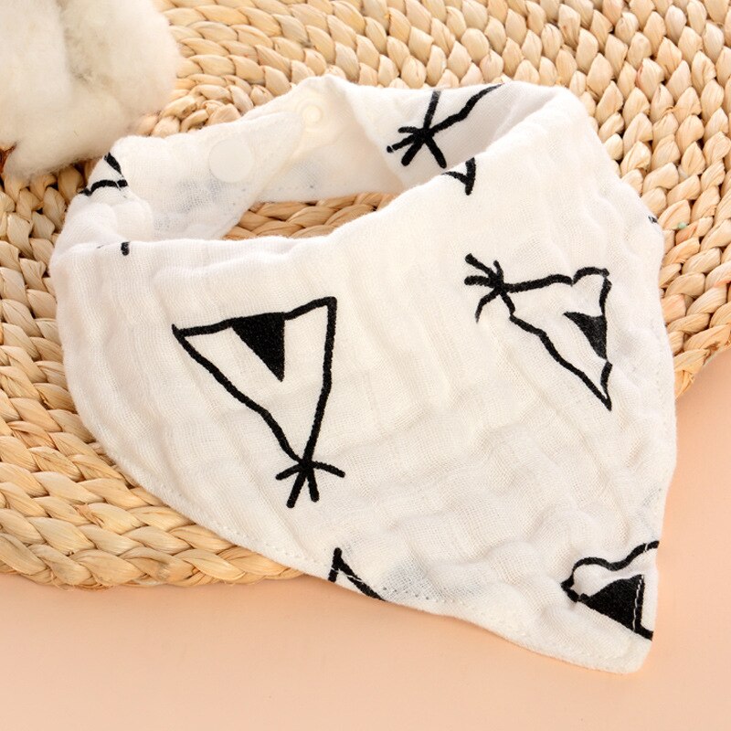 Katoenen Baby Slabbetjes & Burp Doeken Babyvoeding Meisje Bandana Bib Water Absorberen Baby Sjaal Burp Baby Spullen Baby Accessoires BC0023: WHITE