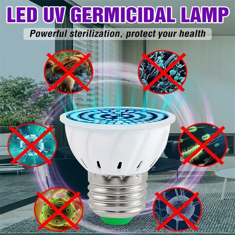 UV Germicidal Light GU10 E27 MR16 LED Bulb UV Disinfection led Lamp 2835 SMD AC 110V 220V Ultraviolet LED Sterilizer Lamp