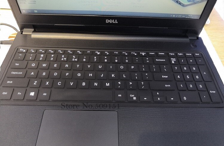 15.6 inch laptop keyboard cover skin For Dell Inspiron 15 5000 series i5545 i5547 5545 5542 5548 5555 5558 5559 5566 5567 5577: AllBlack