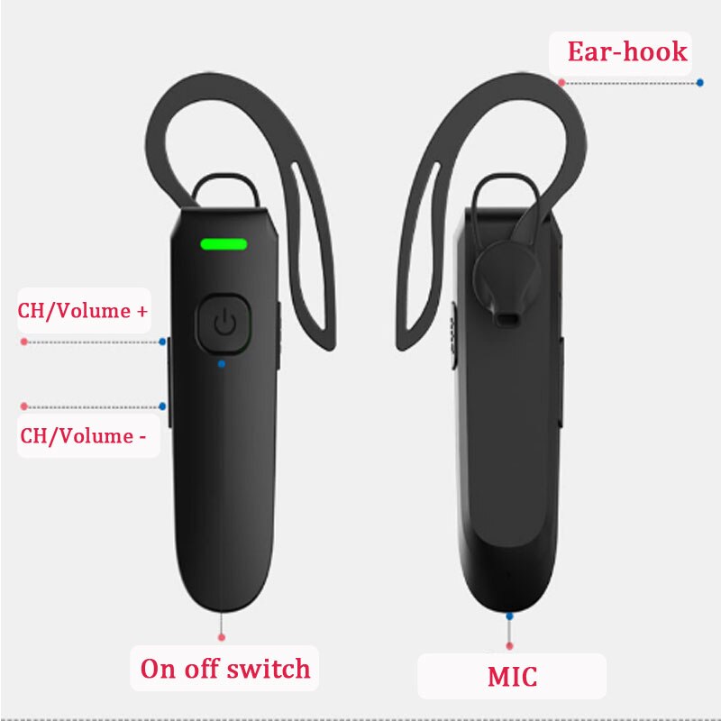 Mini talkie-walkie sans fil, Bluetooth, interphone, Salon de beauté, Restaurant, hôtel, crochet d'oreille, Radio bidirectionnelle