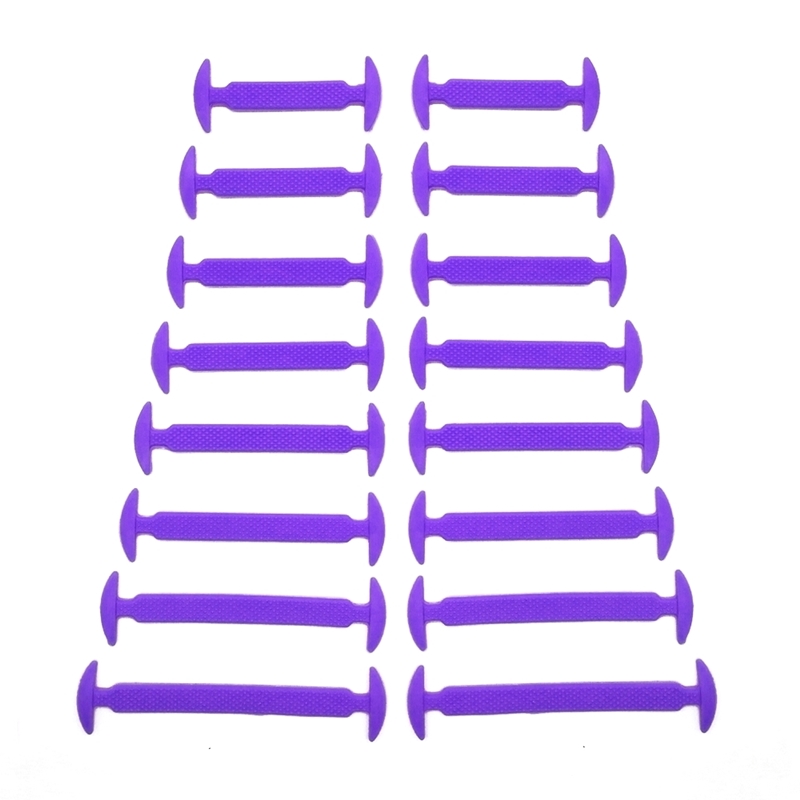 16 Teile/satz Silikon Elastische Schnürsenkel Spezielle Keine Krawatte Schnürsenkel SchnüSprosse freundlicher Erwachsene Turnschuhe Schnell Schuh Spitze: Violett